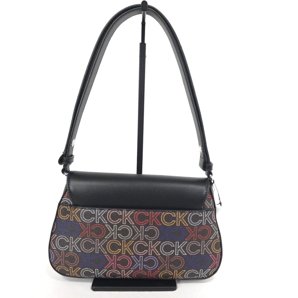CALVIN KLEIN Women’s New Shoulder Bag Brown Black CK Logo Multicolor H6DZJVI4 - Picture 4 of 9